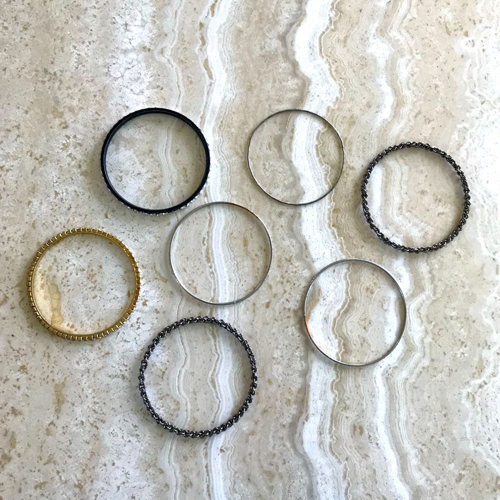 SEVEN HOOP BRACELETS.
